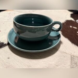 Russel wright Steubenville seafoam coffee cup and  Ceramic Plate